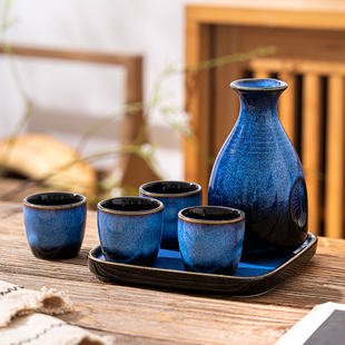 日式窑变陶瓷清酒酒具套装温酒器烧酒白酒杯黄酒烈酒小酒盅分酒器