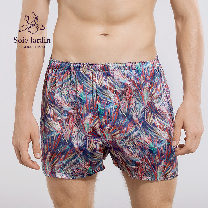 soie jardin7#男平角裤蚕丝真丝内裤透气亲肤印花青年居家短裤,女士内衣/男士内衣/家居服,睡裤/家居裤,淘宝优惠券,粉丝福利购,淘宝优惠卷