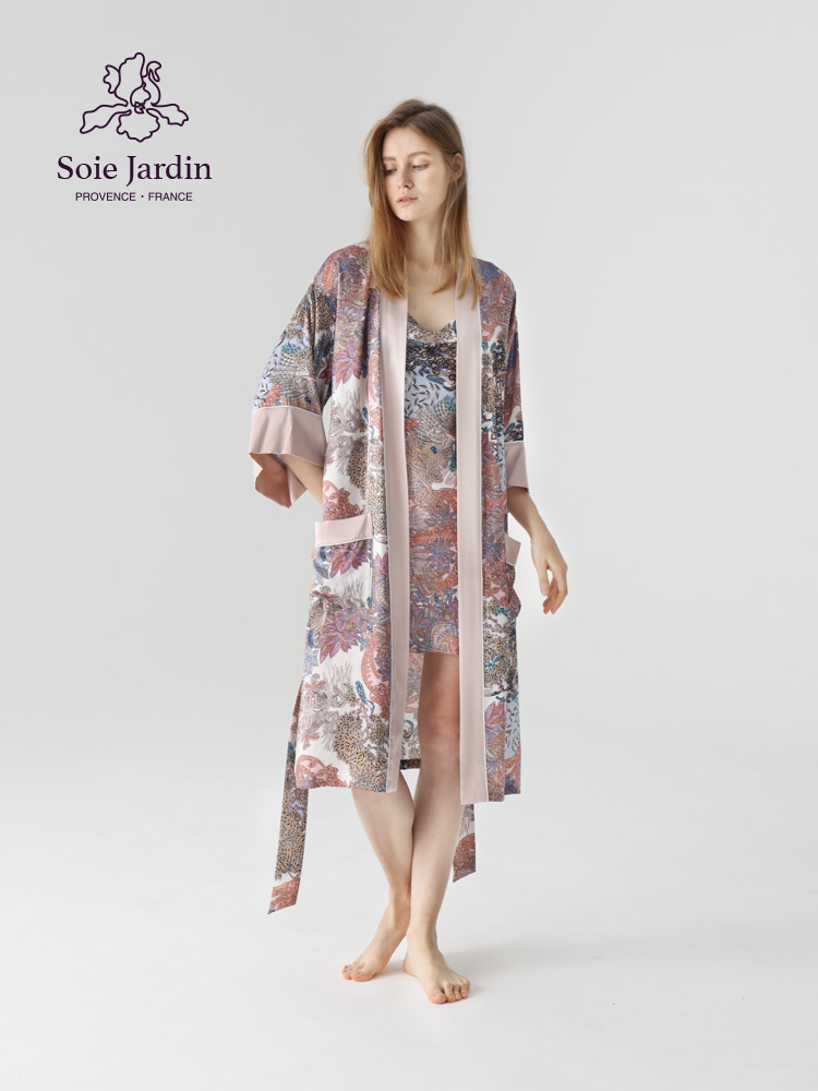soiejardin睡袍印花舒适外穿