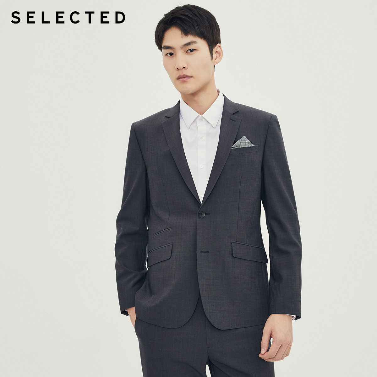 3SELECTED思莱德新款含羊毛简约潮流商务西装外套男SIG|42015Y507