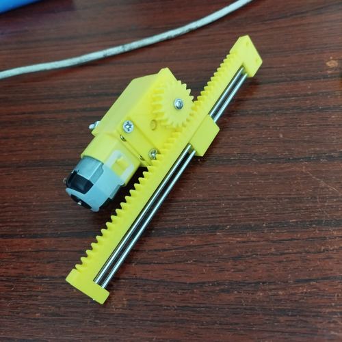 TT直流电机齿轮齿条伸缩杆开合门3d打印设计结构