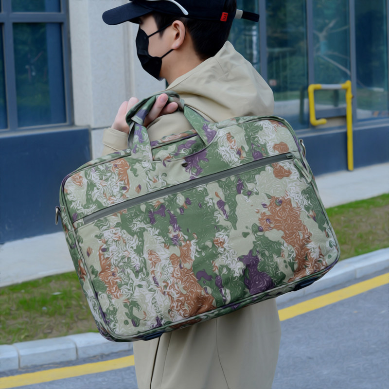 迷彩电脑包正品E21K新制式会议包单肩荒资料兵手提包漠办公公文包