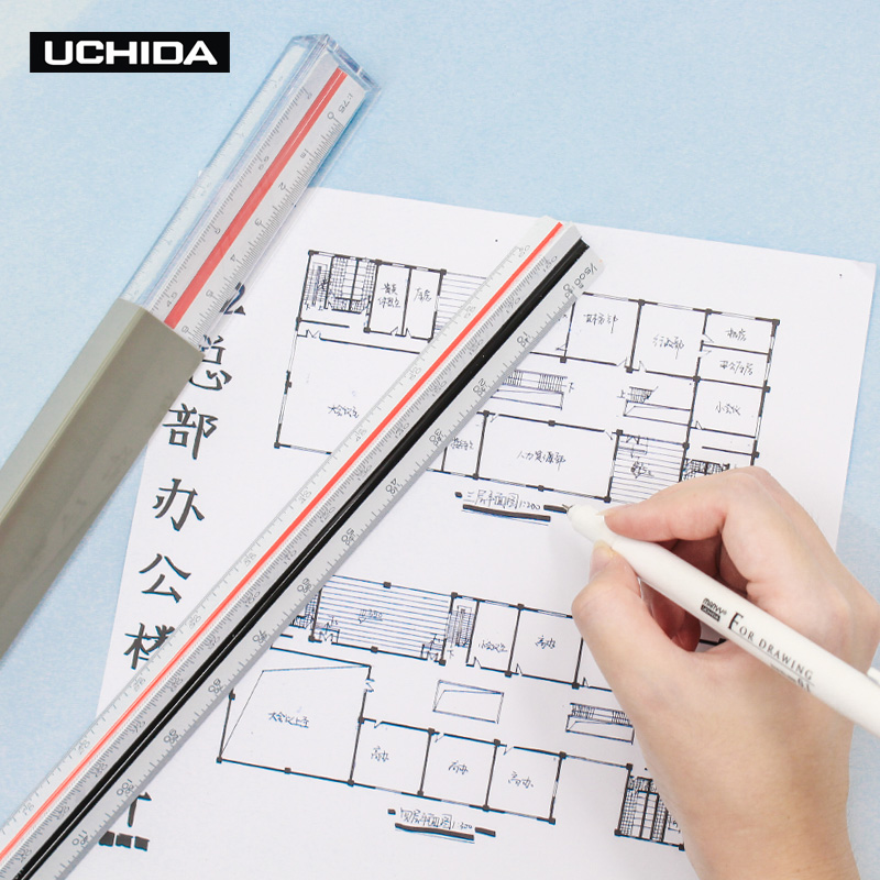 日本uchida内田三棱比例尺室内设计绘图三菱尺学生多功能建筑设计专业