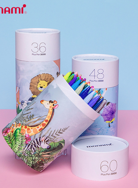 韩国monami慕娜美3000水彩笔手账笔记勾线笔彩色笔慕那美中性笔可爱创意水性笔手绘用纤维笔60色水笔文具套装