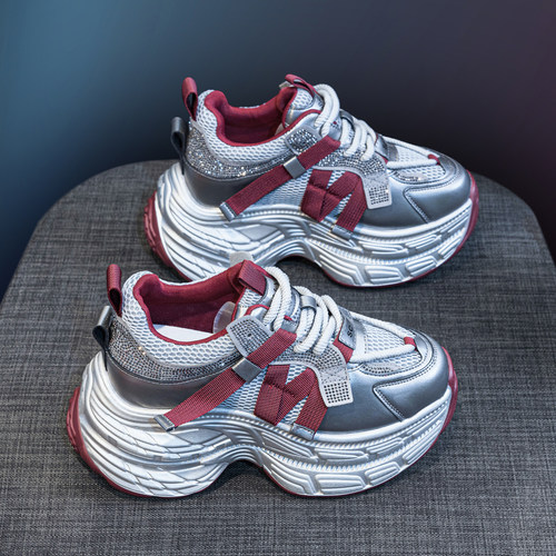 内增高9cm老爹鞋女小个子松糕鞋