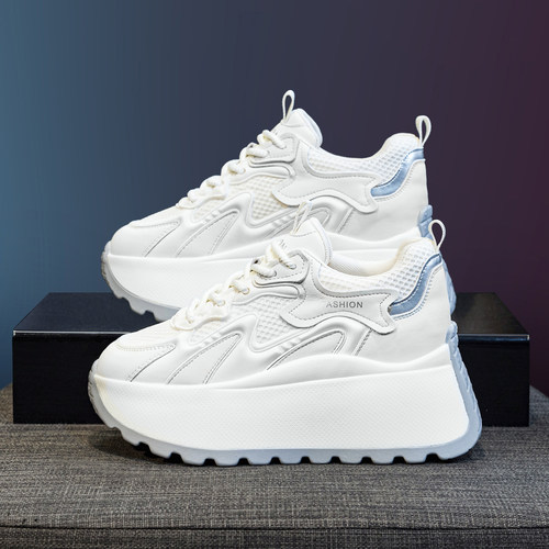 网面内增高老爹鞋女2025夏季爆款