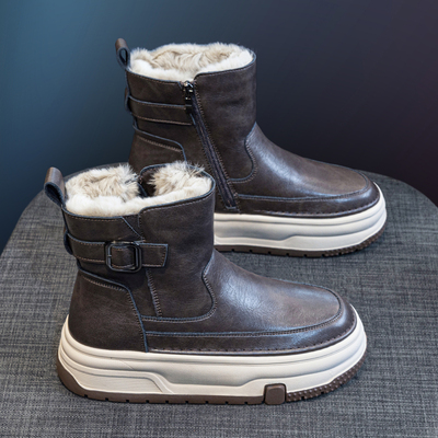 厚底雪地靴子女爆款保暖加绒棉靴