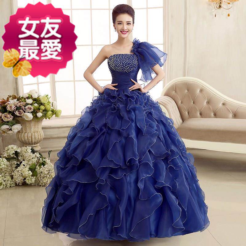2018 new pattern Wedding dress full dress Pompous skirt have more cash than can be accounted for Korean Edition bride Toast colour Evening stage costumein the Women's clothing/Boutique , Wedding/Cheongsam/Formal dress , Formal dress/Evening  category - from Buy2taobao.com to provide professional Taobao agent buy service