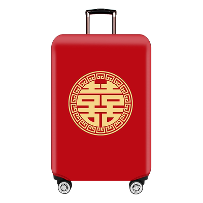结婚大红行李箱保护套防尘罩