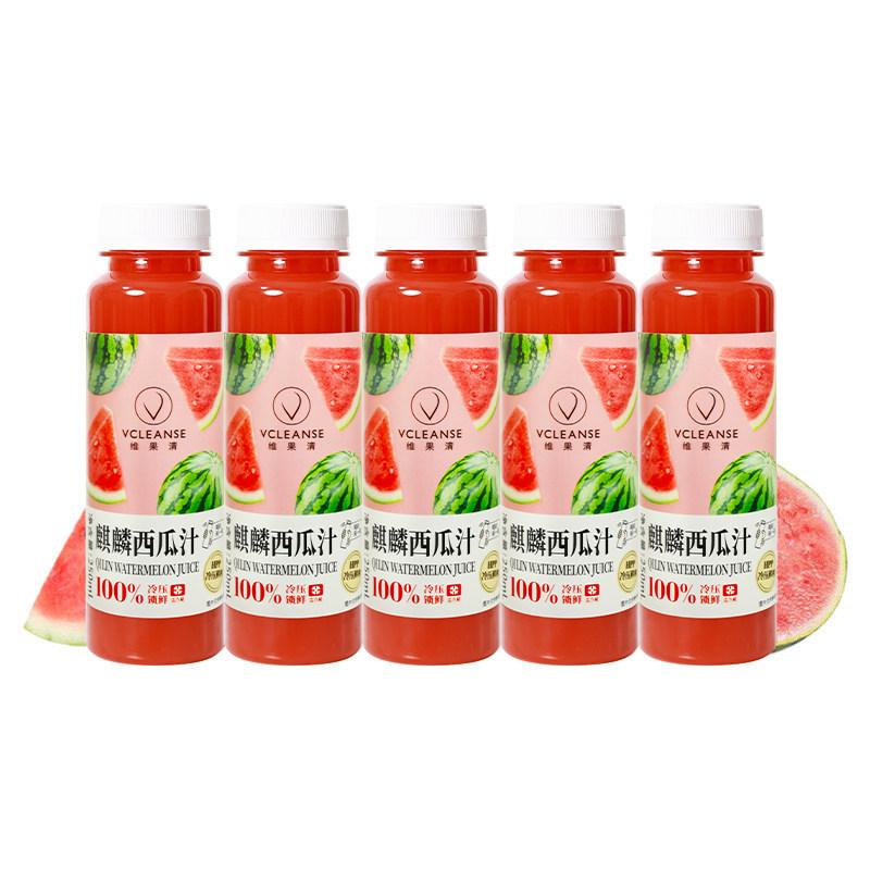 维果清 100%西瓜汁HPP冷压鲜榨果汁麒麟西瓜汁冷藏饮料 250ml*5瓶
