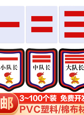 少先队队干标志中队长二道杠大队长三道杠小学生班干部臂章袖章小队委员一道杠袖标棉布别针徽章PVC牌子