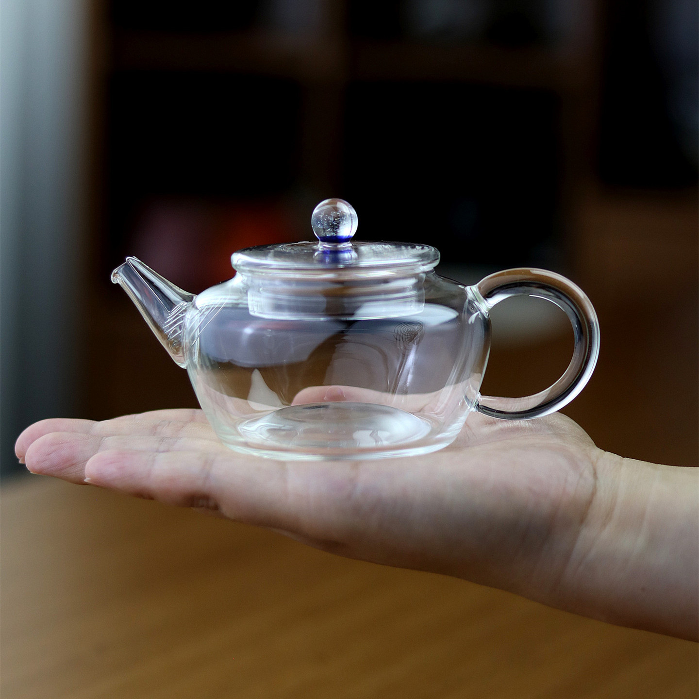 小容量泡茶壶一人饮迷你花茶壶耐高温玻璃小泡壶单个茶道透明茶具