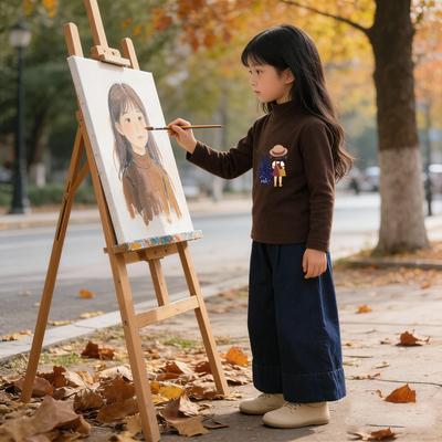 女童德绒打底2026中大童秋冬新款半高领保暖长袖洋气儿童百搭上衣