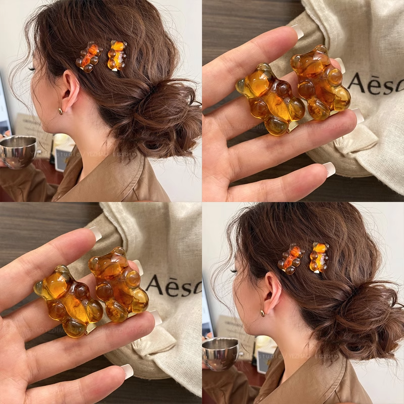 果汁软糖小熊发夹可爱卡通刘海夹