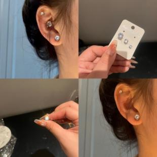 超闪锆石磁吸耳夹2025新款 无耳洞睡觉免摘精致小巧耳骨夹耳饰耳环