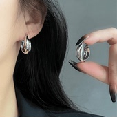 耳圈耳饰 耳钉小众设计轻奢高级感个性 法式 几何圈圈耳环2024年新款
