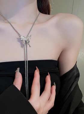 可调节蝴蝶项链女2025新款锁骨毛