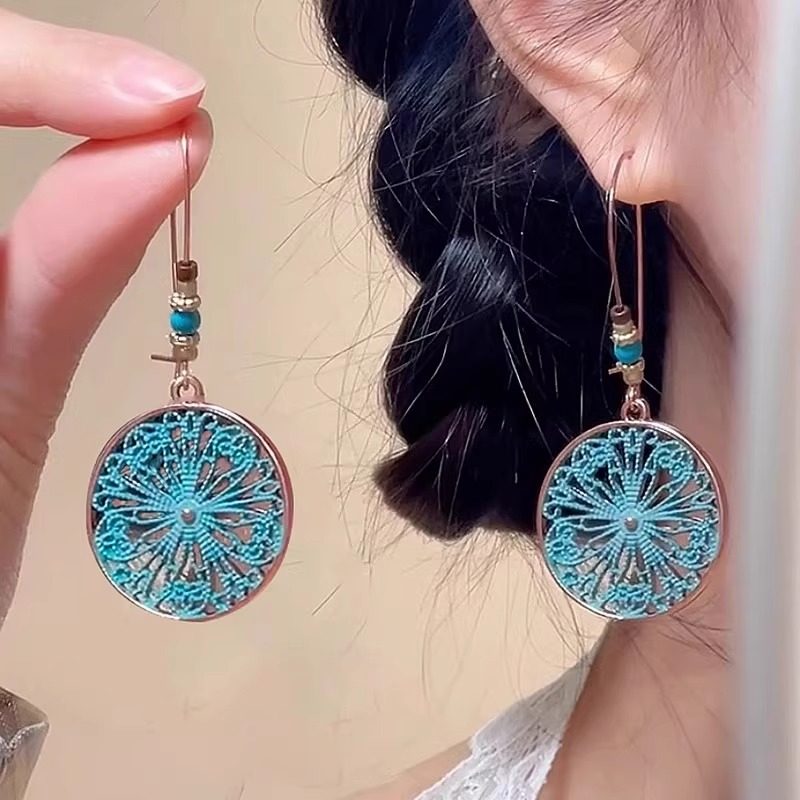 波西米亚民族风耳钉复古镂空花纹耳钩女小众设计耳挂耳环百搭耳饰,饰品/流行首饰/时尚饰品新,耳环,淘宝优惠券,粉丝福利购,淘宝优惠卷