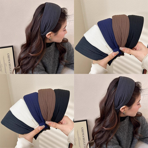 宽边褶皱发箍2025新款高颅顶头箍