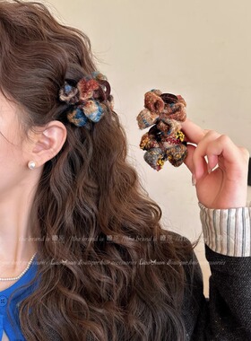 气质毛绒蝴蝶结公主头小抓夹女2025新款秋冬前额刘海夹发夹侧边夹