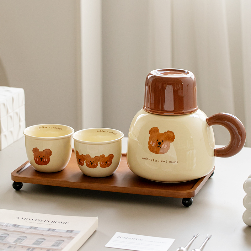 高颜值水具套装待客陶瓷整套茶壶