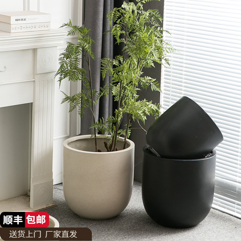 北欧镁泥落地花盆极简酒杯型软装特大花器客厅民宿商场别墅摆件,鲜花速递/花卉仿真/绿植园艺,花盆,淘宝优惠券,粉丝福利购,淘宝优惠卷