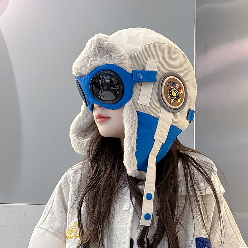 儿童冬天雷锋帽男童女孩可爱加绒户外护耳保暖防寒东北棉帽飞行帽