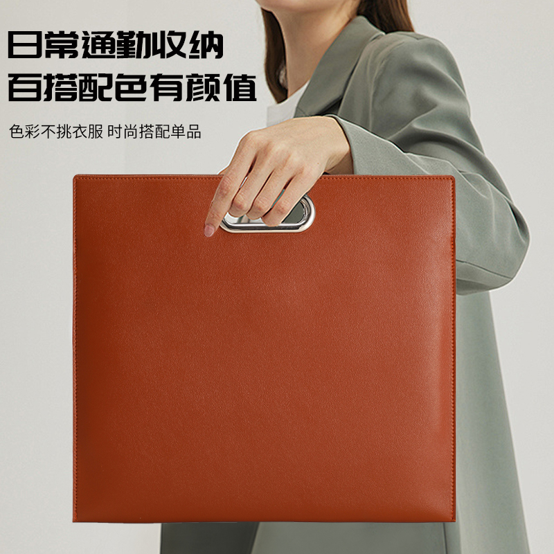 a4商务皮质文件袋大容量手提简约