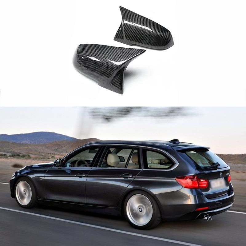 适用于13-18款宝马1 2 3系F20 F30 F31倒车镜盖碳纤纹牛角装饰