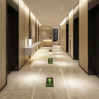 地贴消防疏散指示牌楼层电梯间安全出口标志牌酒店商场导示牌