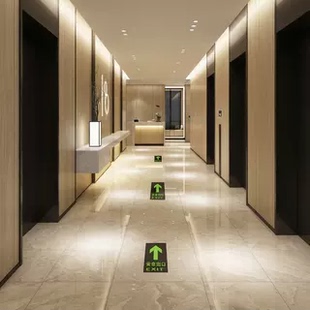 地贴消防疏散指示牌楼层电梯间安全出口标志牌酒店商场导示牌