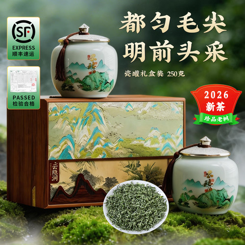 都匀毛尖2026新茶叶礼盒装高档送礼领导长辈特级贵州春绿茶自己喝 - 封面