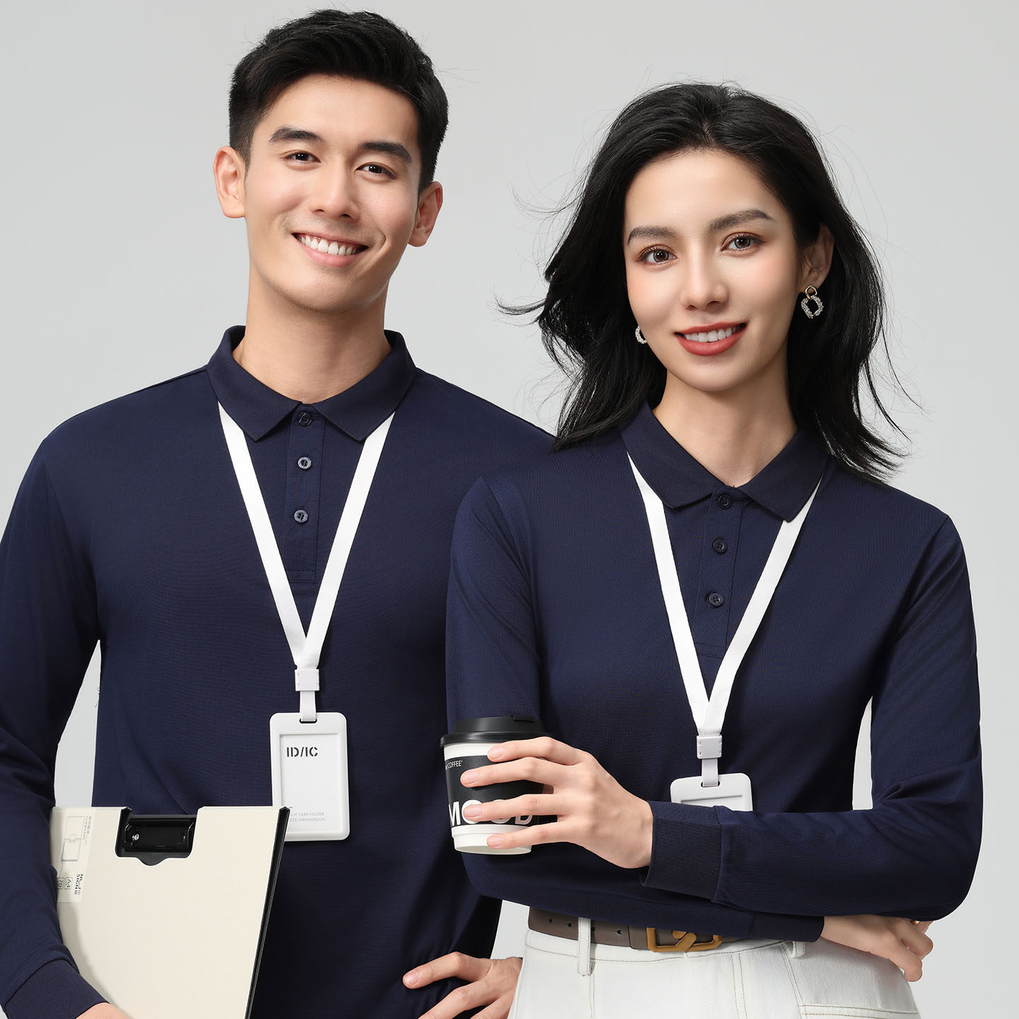长袖冰丝polo衫定制印logo图片