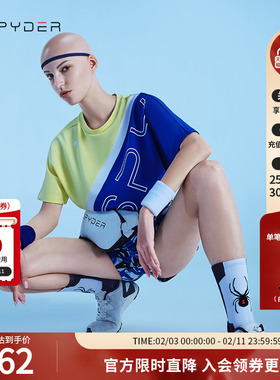 SPYDER蜘蛛春夏男女款356STYLE印花撞色针织短袖圆领T恤21CS443U