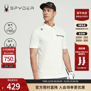 24CS413M T恤翻领商务POLO衫 SPYDER蜘蛛春夏男子SKI LIFE运动短袖