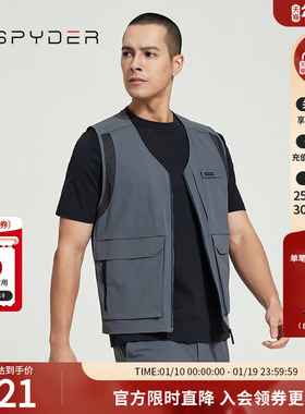 SPYDER蜘蛛春秋男SKI LIFE户外运动跑步保暖透气马甲背心24CS121M