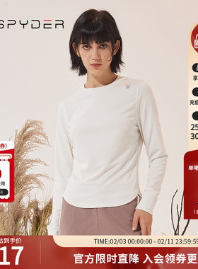 SPYDER新品女子TRAINING秋冬长袖T恤圆领修身内搭23CF406W
