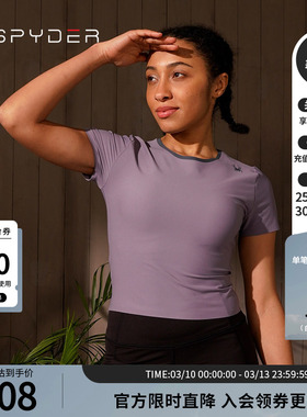 SPYDER蜘蛛春夏女TRAINING弹力亲肤运动健身训练短袖T恤22CS436W