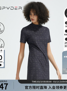 SPYDER蜘蛛女子356 STYLE修身印花显瘦圆领T恤裙连衣裙22CS414W