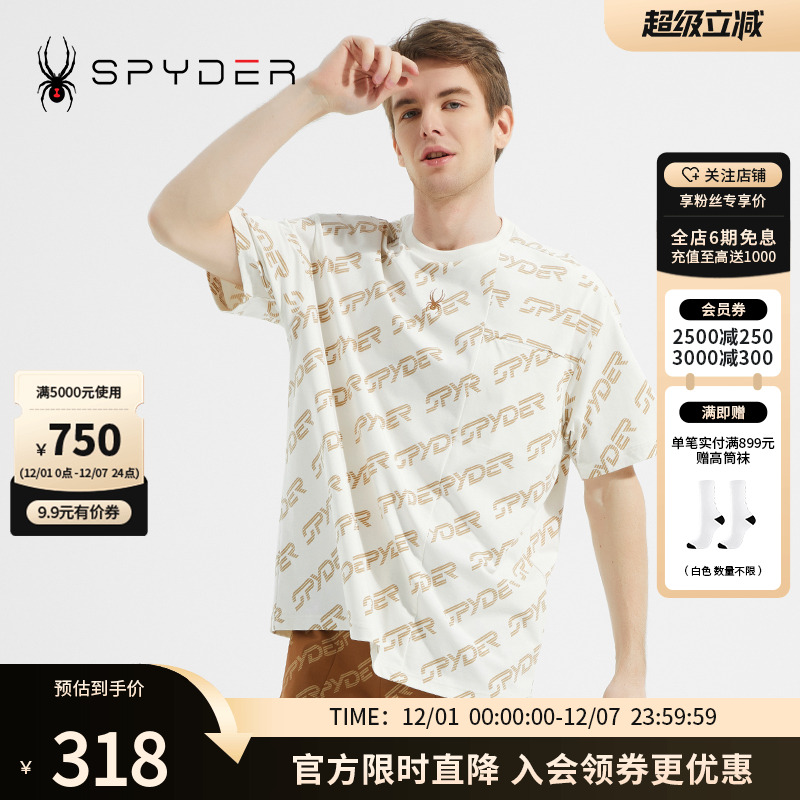 SPYDER蜘蛛短袖男子圆领T恤