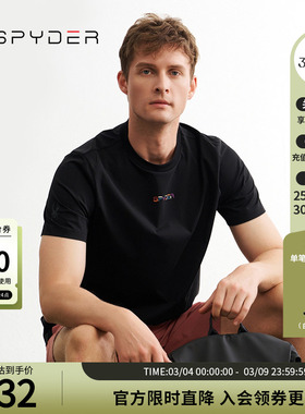 SPYDER蜘蛛春夏男子URBAN LIFE透气运动休闲圆领短袖T恤24MS473M