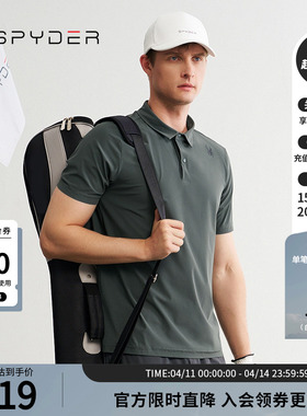 SPYDER蜘蛛春夏男子TRAINING弹力舒适运动短袖POLO衫T恤24ES487M