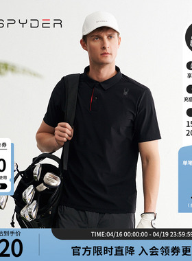 SPYDER蜘蛛春夏男子TRAINING运动弹力透气短袖POLO衫T恤24ES487M
