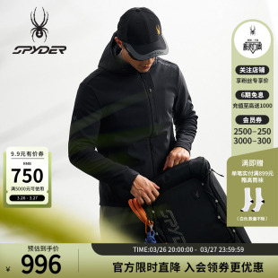 SPYDER蜘蛛秋冬男子舒适防寒保暖针织连帽软壳夹克外套25MF111M