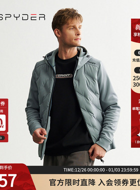 SPYDER蜘蛛秋冬男MOUNTAIN LIFE舒适保暖短款连帽羽绒服24MF235M