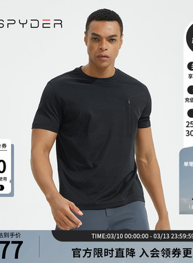 SPYDER蜘蛛春夏男356 STYLE拼接口袋凉爽舒适短袖圆领T恤22CS427M