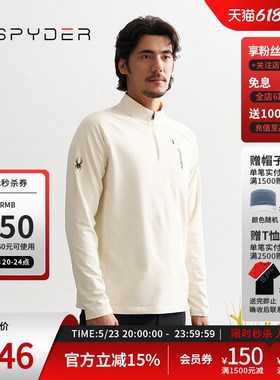 SPYDER蜘蛛秋冬男子MOUNTAIN LIFE保暖休闲半开领长袖T恤24CF431M