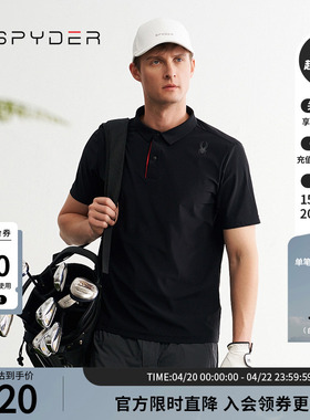 SPYDER蜘蛛春夏男子TRAINING运动弹力透气短袖POLO衫T恤24ES487M