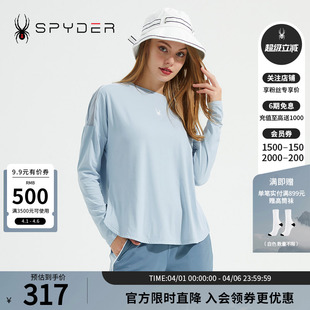 T恤23CS410W SPYDER蜘蛛女子圆领套头拼接TRAINING