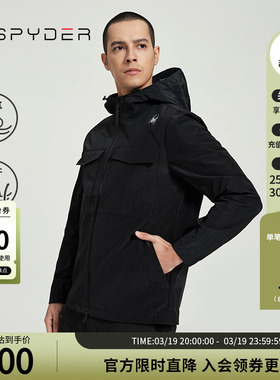 SPYDER蜘蛛春秋男子URBAN LIFE运动保暖透气高领连帽夹克24ES101M